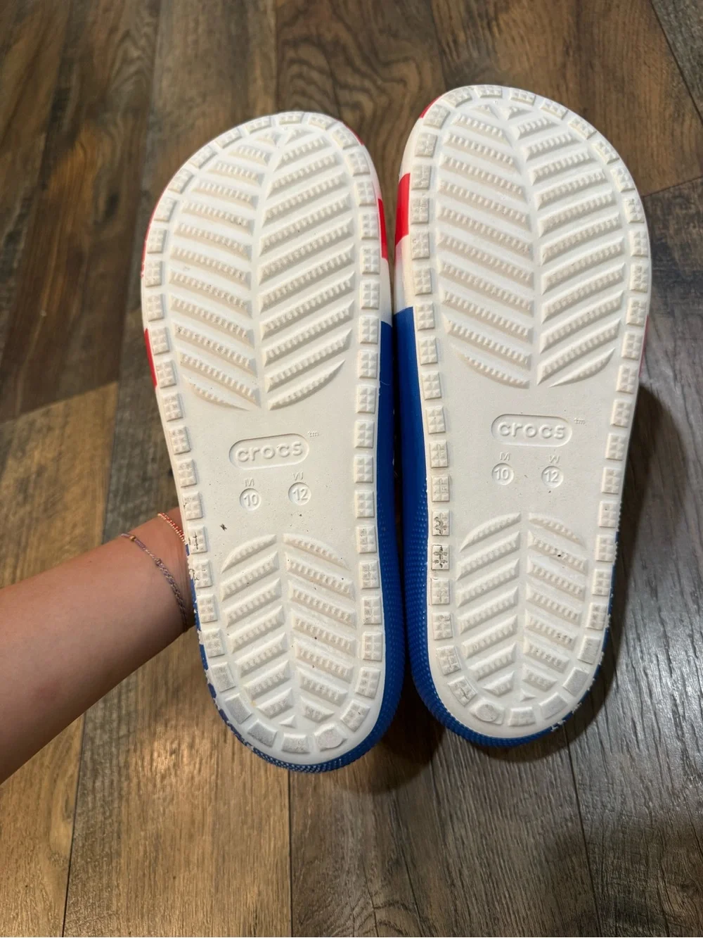 CROCS Kids' Red White & Blue Star Slide Sandals